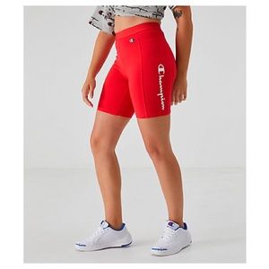 Red champion biker shorts xs